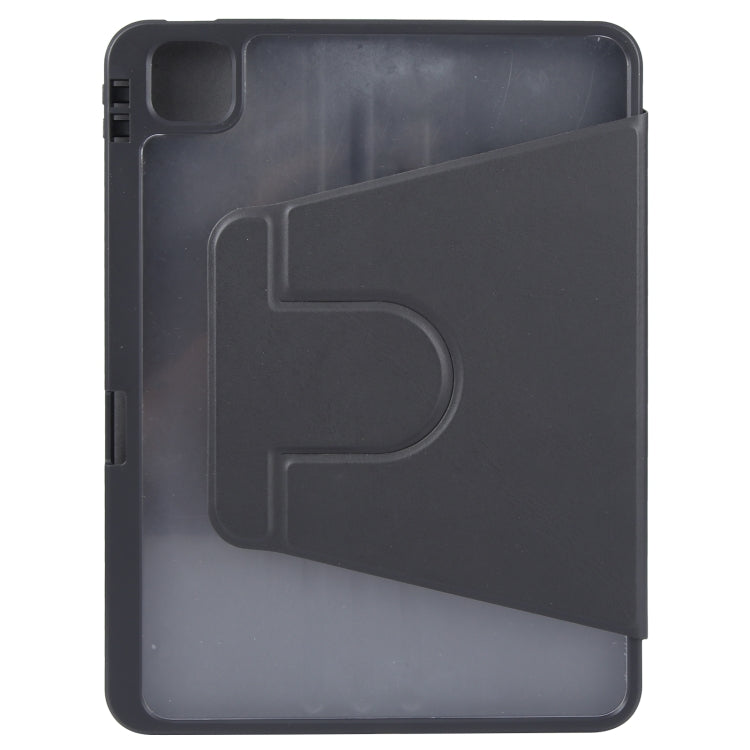 For iPad Pro 11 2024 GEBEI Acrylic TPU 3-folding Rotating Smart Tablet Leather Case withh Pen Slot(Black) - iPad Pro 11 2024 Cases by GEBEI | Online Shopping South Africa | PMC TechLife | Buy Now Pay Later Mobicred