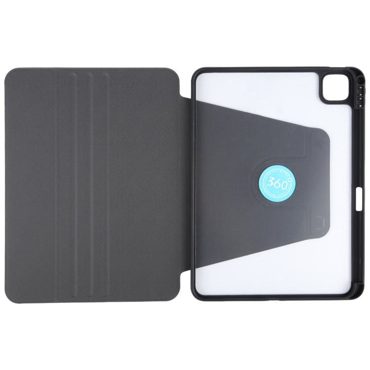 For iPad Pro 11 2024 GEBEI Acrylic TPU 3-folding Rotating Smart Tablet Leather Case withh Pen Slot(Black) - iPad Pro 11 2024 Cases by GEBEI | Online Shopping South Africa | PMC TechLife | Buy Now Pay Later Mobicred