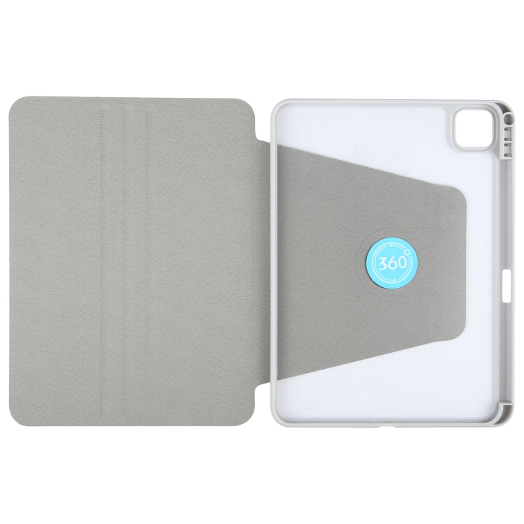 For iPad Pro 13 2024 GEBEI Acrylic TPU 3-folding Rotating Smart Tablet Leather Case withh Pen Slot(Grey) - free shipping - PMC TechLife - Order now!