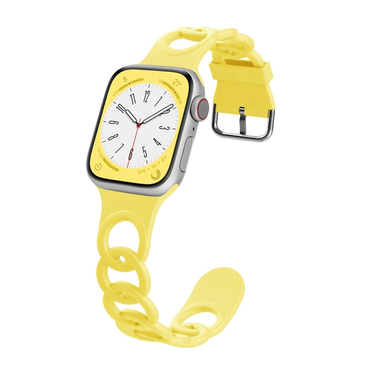 For Apple Watch SE 44mm Donut Hollow Silicone Watch Band(Light Yellow) - free shipping - PMc TechLife - Order now!