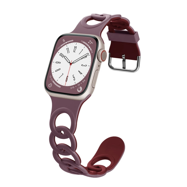 For Apple Watch Series 6 44mm Donut Hollow Silicone Watch Band(Smoke Purple Wine Red) - Watch Bands by PMc TechLife | Online Shopping South Africa | PMc TechLife | Buy Now Pay Later Mobicred