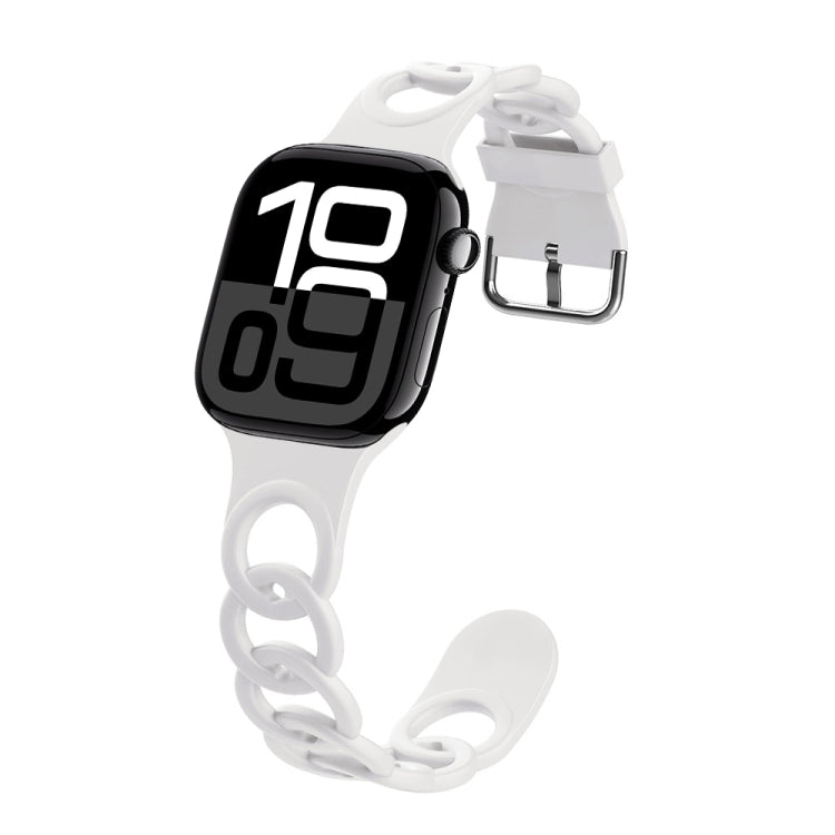 For Apple Watch Series 10 46mm Donut Hollow Silicone Watch Band(White) - Watch Bands by PMc TechLife | Online Shopping South Africa | PMc TechLife | Buy Now Pay Later Mobicred