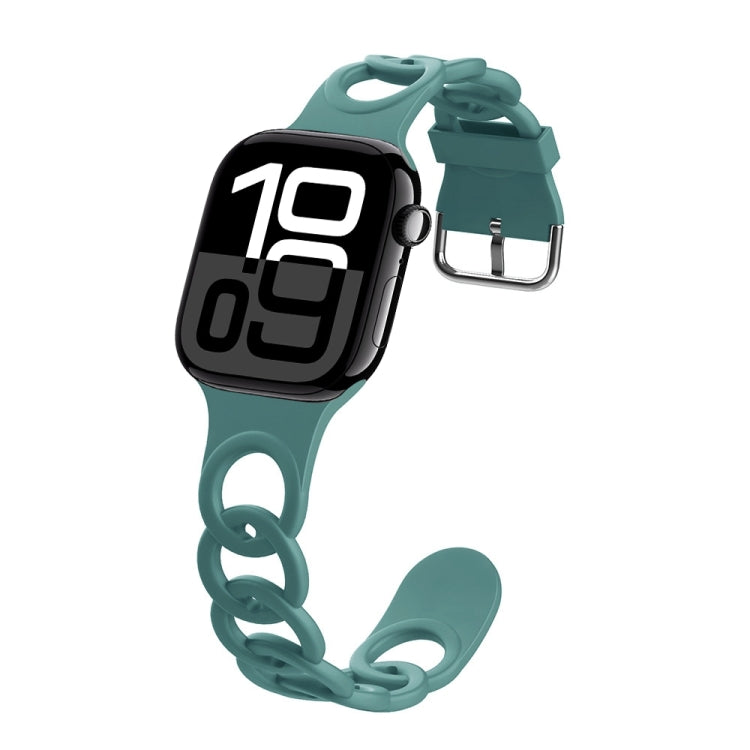 For Apple Watch Series 10 46mm Donut Hollow Silicone Watch Band(Pine Green) - free shipping - PMc TechLife - Order now!