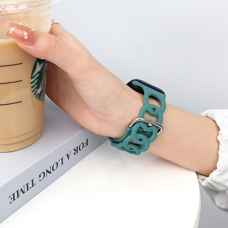 For Apple Watch Series 6 40mm Donut Hollow Silicone Watch Band(Pine Green) - free shipping - PMc TechLife - Order now!