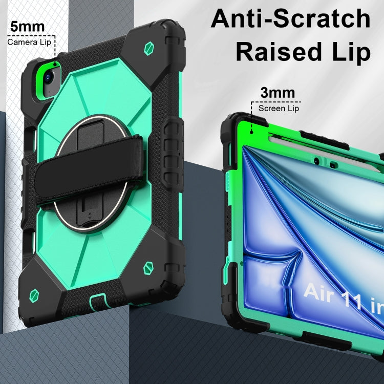 For iPad Air 11 2025 / 2024 Contrast Color Robot Silicone Hybrid PC Tablet Case(Black Mint Green) - free shipping - PMC TechLife - Order now!