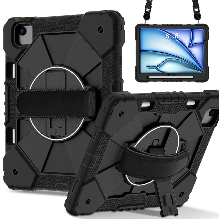 For iPad Air 11 2024 Contrast Color Robot Silicone Hybrid PC Tablet Case(Black) - iPad Air 11 2024 Cases by PMC TechLife | Online Shopping South Africa | PMC TechLife | Buy Now Pay Later Mobicred