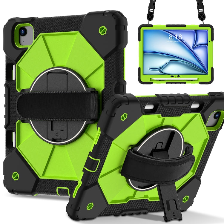 For iPad Air 11 2025 / 2024 Contrast Color Robot Silicone Hybrid PC Tablet Case(Black Yellow Green) - iPad Air 11 2025 / 2024 Cases by PMC TechLife | Online Shopping South Africa | PMC TechLife | Buy Now Pay Later Mobicred