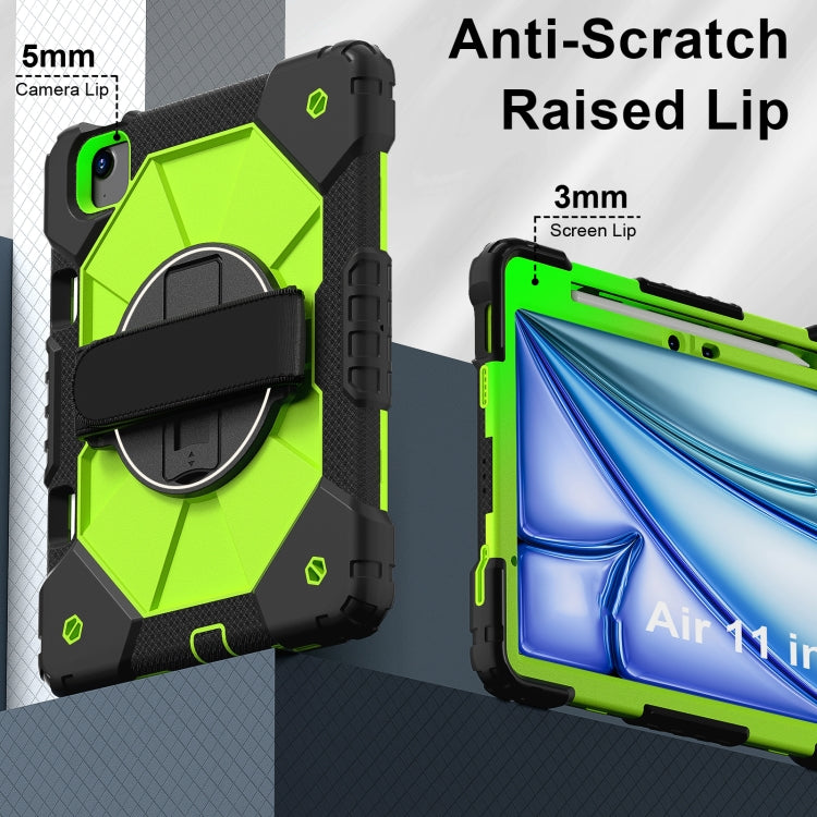For iPad Air 11 2025 / 2024 Contrast Color Robot Silicone Hybrid PC Tablet Case(Black Yellow Green) - iPad Air 11 2025 / 2024 Cases by PMC TechLife | Online Shopping South Africa | PMC TechLife | Buy Now Pay Later Mobicred