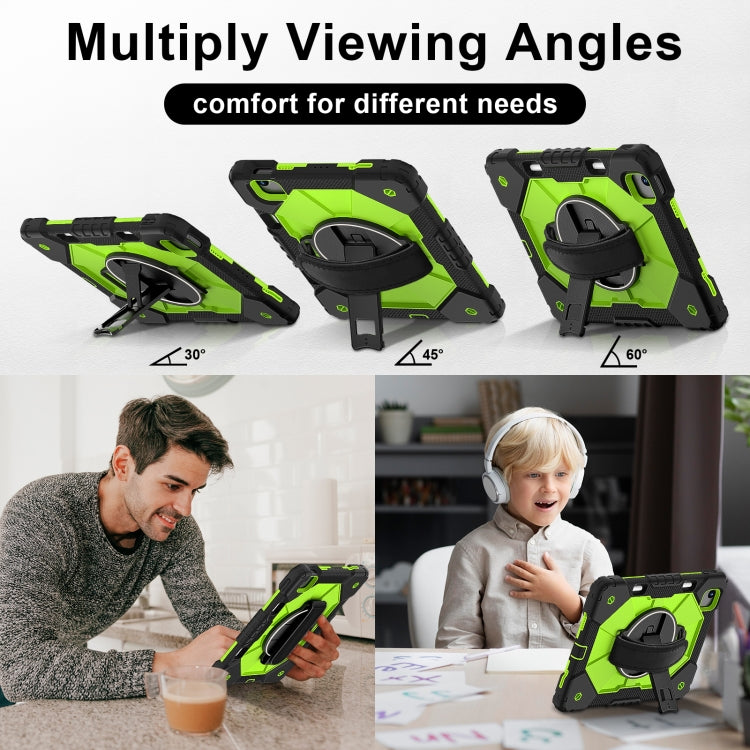 For iPad Air 11 2025 / 2024 Contrast Color Robot Silicone Hybrid PC Tablet Case(Black Yellow Green) - iPad Air 11 2025 / 2024 Cases by PMC TechLife | Online Shopping South Africa | PMC TechLife | Buy Now Pay Later Mobicred