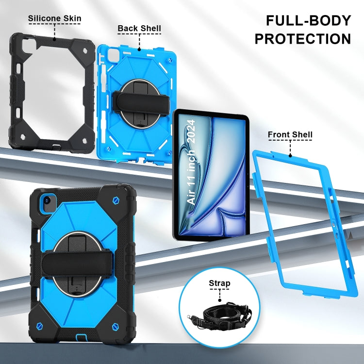 For iPad Air 11 2025 / 2024 Contrast Color Robot Silicone Hybrid PC Tablet Case(Black Blue) - iPad Air 11 2025 / 2024 Cases by PMC TechLife | Online Shopping South Africa | PMC TechLife | Buy Now Pay Later Mobicred