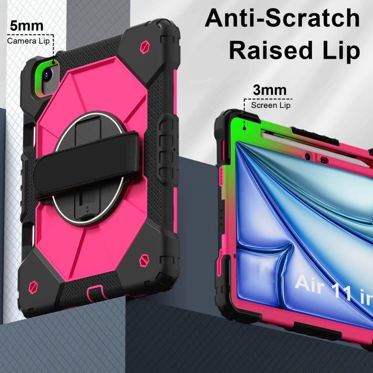 For iPad Air 11 2024 Contrast Color Robot Silicone Hybrid PC Tablet Case(Black Rose Red) - iPad Air 11 2024 Cases by PMC TechLife | Online Shopping South Africa | PMC TechLife | Buy Now Pay Later Mobicred