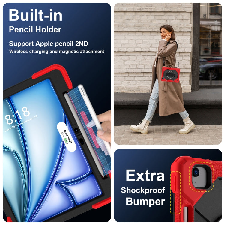 For iPad Air 11 2025 / 2024 Contrast Color Robot Silicone Hybrid PC Tablet Case(Red Black) - iPad Air 11 2025 / 2024 Cases by PMC TechLife | Online Shopping South Africa | PMC TechLife | Buy Now Pay Later Mobicred