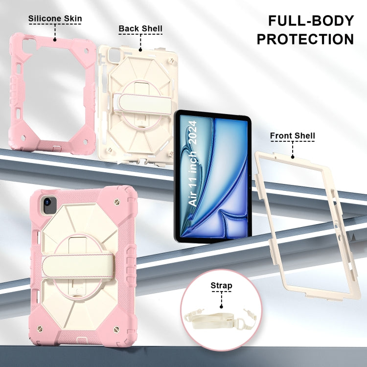 For iPad Air 11 2024 Contrast Color Robot Silicone Hybrid PC Tablet Case(Rose Gold Beige) - iPad Air 11 2024 Cases by PMC TechLife | Online Shopping South Africa | PMC TechLife | Buy Now Pay Later Mobicred
