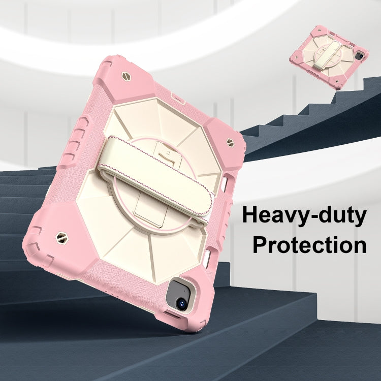 For iPad Air 11 2024 Contrast Color Robot Silicone Hybrid PC Tablet Case(Rose Gold Beige) - iPad Air 11 2024 Cases by PMC TechLife | Online Shopping South Africa | PMC TechLife | Buy Now Pay Later Mobicred