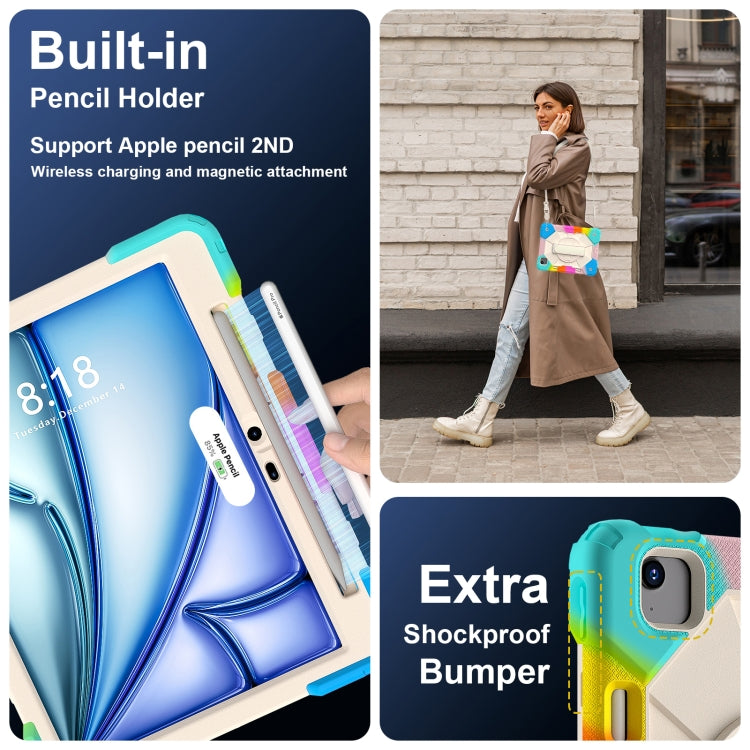 For iPad Air 11 2024 Contrast Color Robot Silicone Hybrid PC Tablet Case(Colorful Blue) - iPad Air 11 2024 Cases by PMC TechLife | Online Shopping South Africa | PMC TechLife | Buy Now Pay Later Mobicred