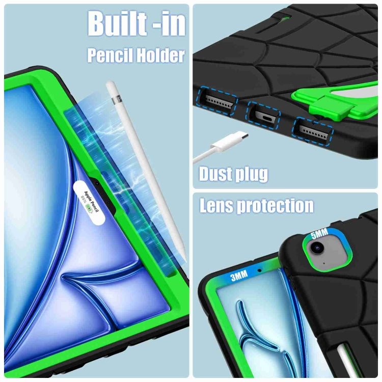 For iPad Air 11 2024 Silicone + PC Shockproof Protective Tablet Case(Black Green) - iPad Air 11 2024 Cases by PMC TechLife | Online Shopping South Africa | PMC TechLife | Buy Now Pay Later Mobicred