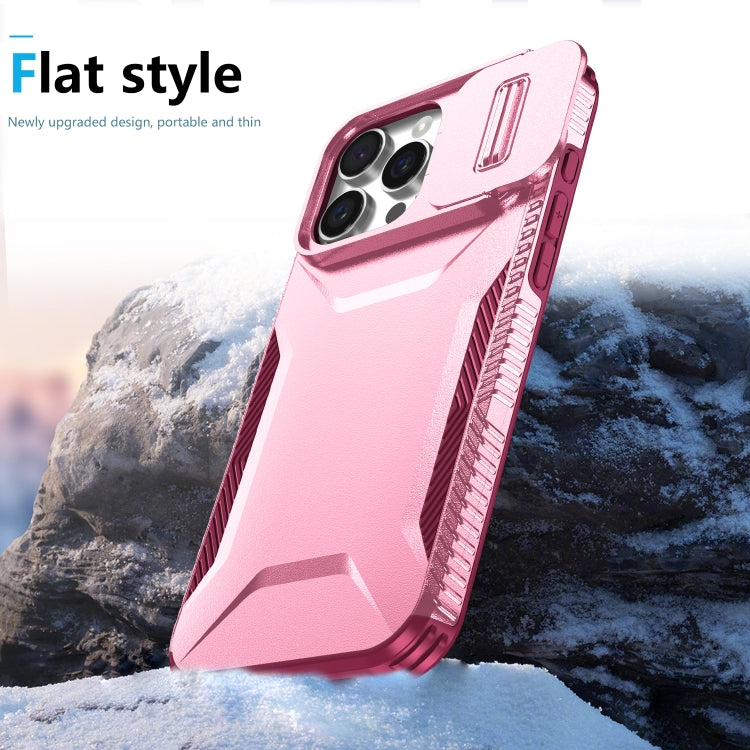 For iPhone 16 Pro Sliding Camshield Phone Case(Pink + Rose Red) - free shipping - PMC Jewellery - Order now!