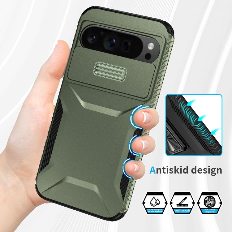 For Google Pixel 9 Pro XL Sliding Camshield Phone Case(Alpine Green) - Google Cases by PMC TechLife | Online Shopping South Africa | PMC TechLife | Buy Now Pay Later Mobicred