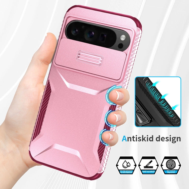 For Google Pixel 9 Pro XL Sliding Camshield Phone Case(Pink + Rose Red) - Google Cases by PMC TechLife | Online Shopping South Africa | PMC TechLife | Buy Now Pay Later Mobicred
