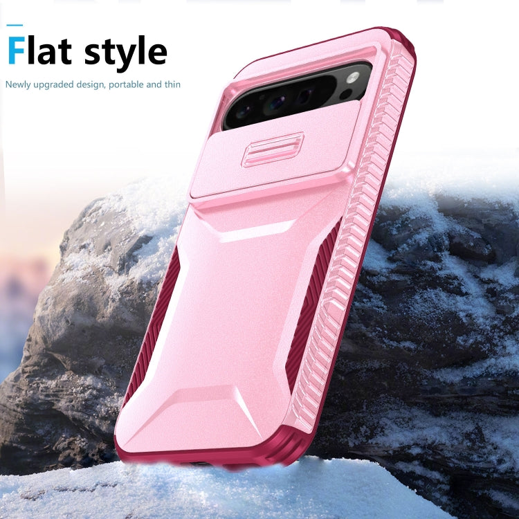 For Google Pixel 9 Pro XL Sliding Camshield Phone Case(Pink + Rose Red) - Google Cases by PMC TechLife | Online Shopping South Africa | PMC TechLife | Buy Now Pay Later Mobicred