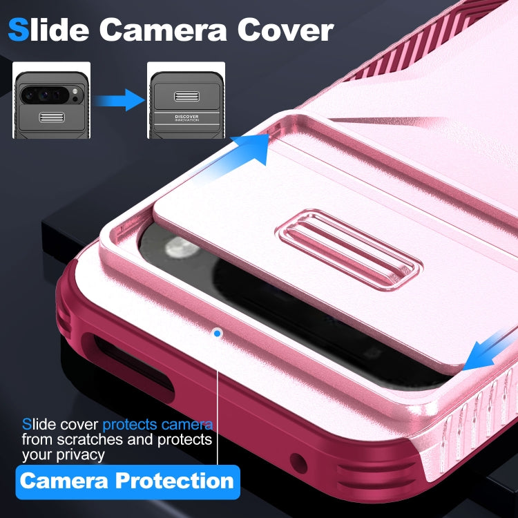 For Google Pixel 9 Pro XL Sliding Camshield Phone Case(Pink + Rose Red) - Google Cases by PMC TechLife | Online Shopping South Africa | PMC TechLife | Buy Now Pay Later Mobicred