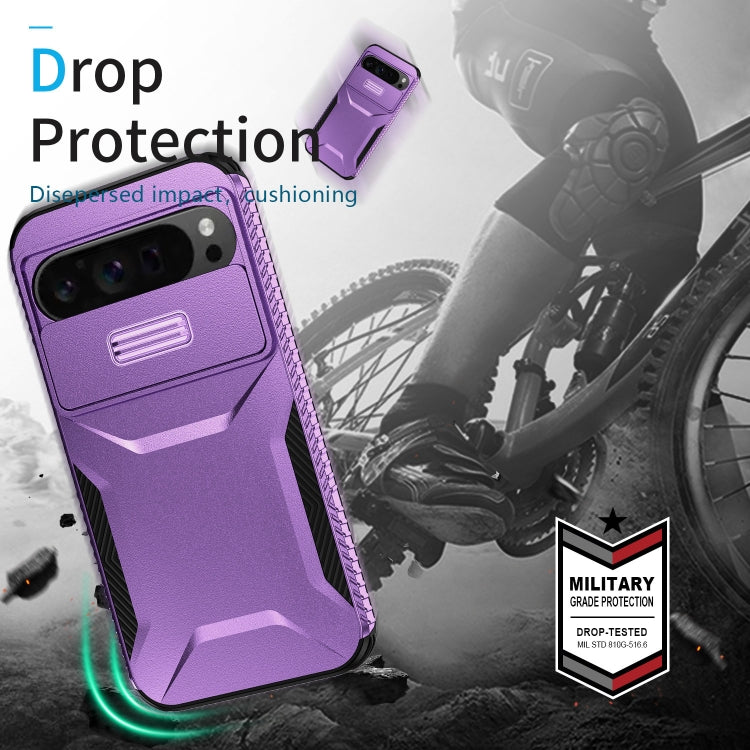 For Google Pixel 9 Pro XL Sliding Camshield Phone Case(Purple) - Google Cases by PMC TechLife | Online Shopping South Africa | PMC TechLife | Buy Now Pay Later Mobicred