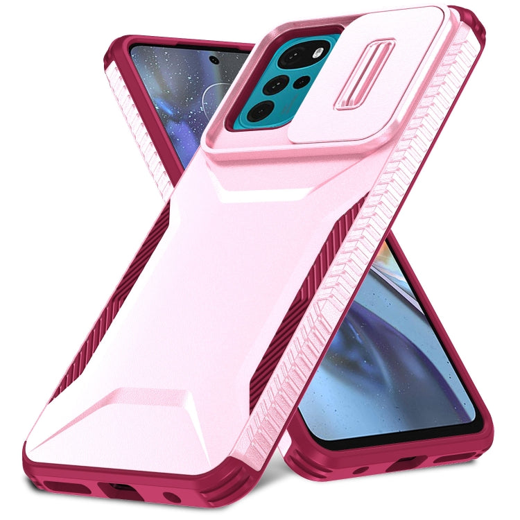 For Motorola Moto G22 2024 Sliding Camshield Phone Case(Pink + Rose Red) - Motorola Cases by PMC Jewellery | Online Shopping South Africa | PMC Jewellery | Buy Now Pay Later Mobicred