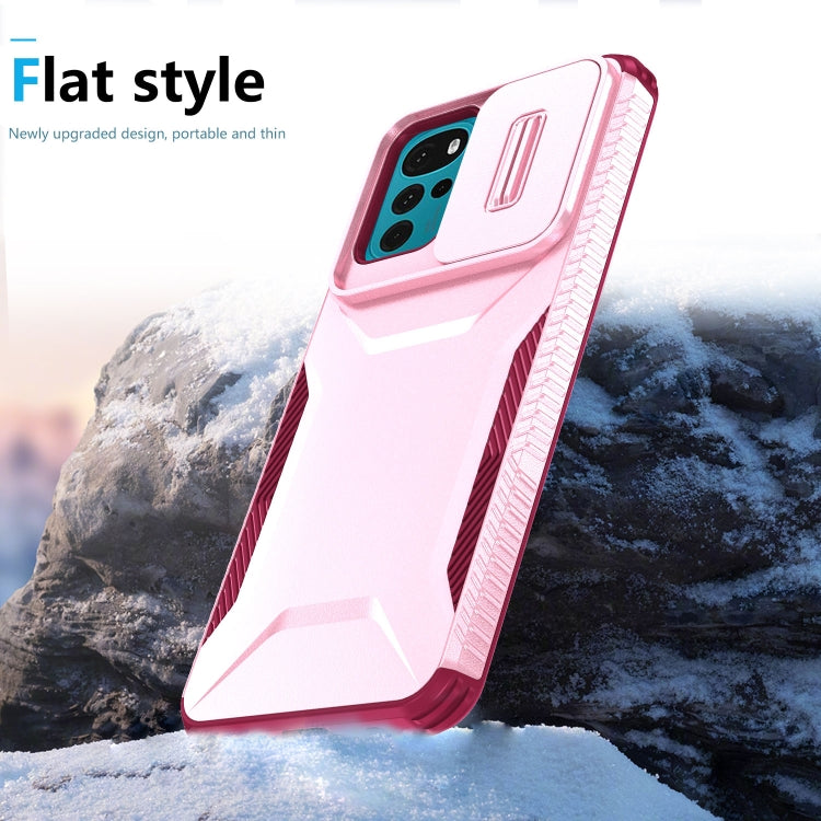 For Motorola Moto G22 2024 Sliding Camshield Phone Case(Pink + Rose Red) - Motorola Cases by PMC Jewellery | Online Shopping South Africa | PMC Jewellery | Buy Now Pay Later Mobicred