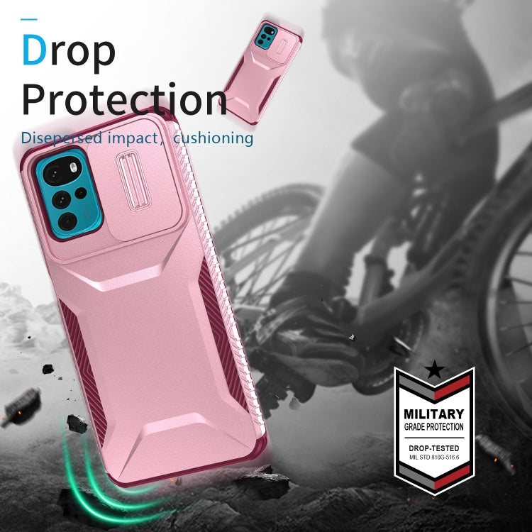 For Motorola Moto G22 2024 Sliding Camshield Phone Case(Pink + Rose Red) - Motorola Cases by PMC Jewellery | Online Shopping South Africa | PMC Jewellery | Buy Now Pay Later Mobicred