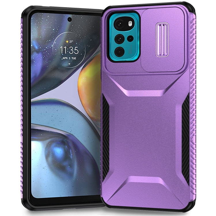 For Motorola Moto G22 2024 Sliding Camshield Phone Case(Purple) - free shipping - PMC Jewellery - Order now!