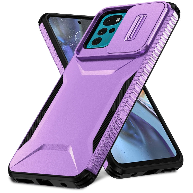 For Motorola Moto G22 2024 Sliding Camshield Phone Case(Purple) - free shipping - PMC Jewellery - Order now!