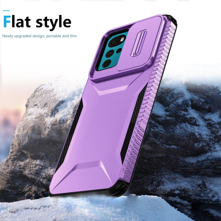 For Motorola Moto G22 2024 Sliding Camshield Phone Case(Purple) - free shipping - PMC Jewellery - Order now!