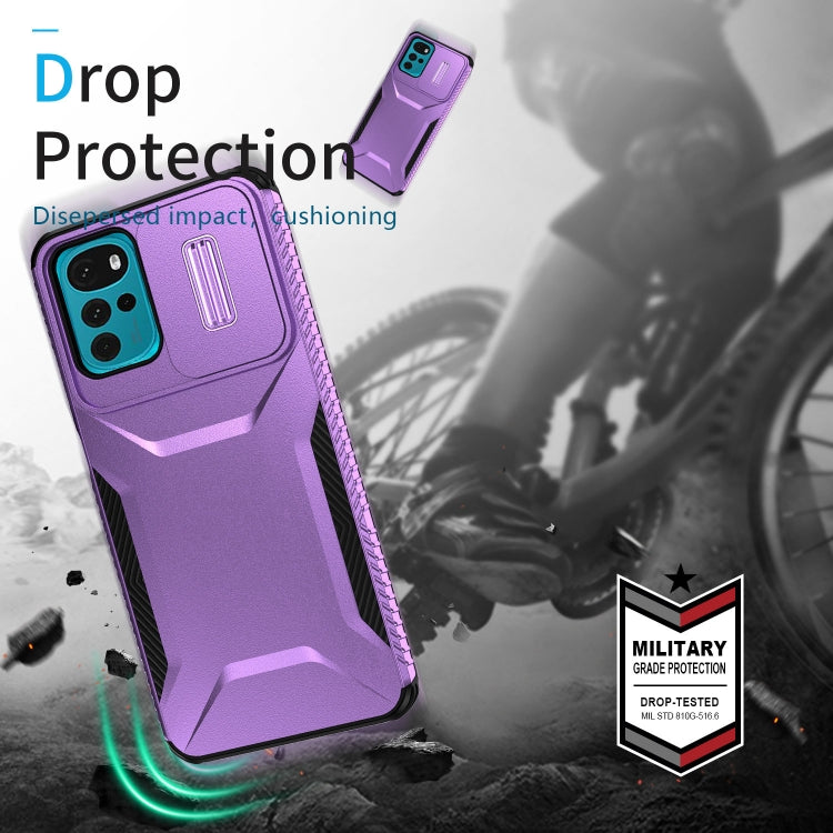For Motorola Moto G22 2024 Sliding Camshield Phone Case(Purple) - free shipping - PMC Jewellery - Order now!