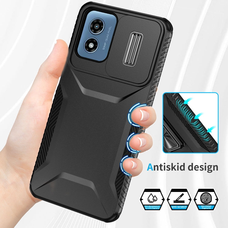 For Motorola Moto G Play 4G 2024 Sliding Camshield Phone Case(Black) - Motorola Cases by PMC Jewellery | Online Shopping South Africa | PMC Jewellery | Buy Now Pay Later Mobicred