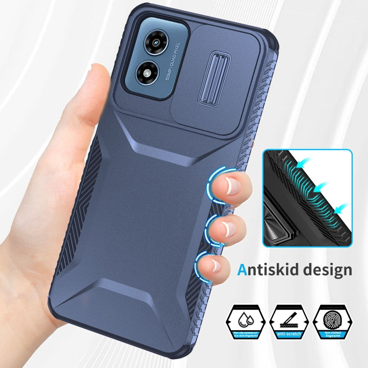 For Motorola Moto G Play 4G 2024 Sliding Camshield Phone Case(Blue) - Motorola Cases by PMC Jewellery | Online Shopping South Africa | PMC Jewellery | Buy Now Pay Later Mobicred