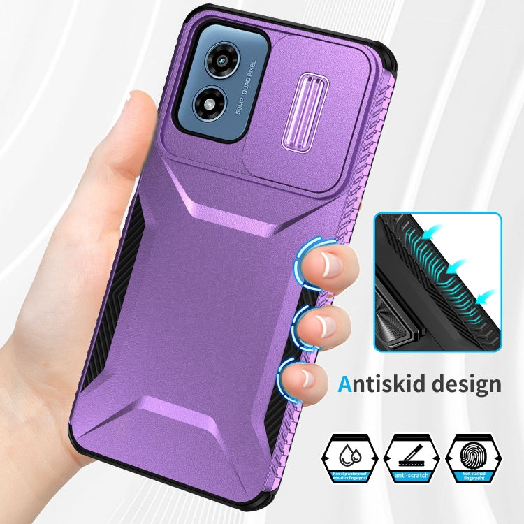 For Motorola Moto G Play 4G 2024 Sliding Camshield Phone Case(Purple) - Motorola Cases by PMC Jewellery | Online Shopping South Africa | PMC Jewellery | Buy Now Pay Later Mobicred