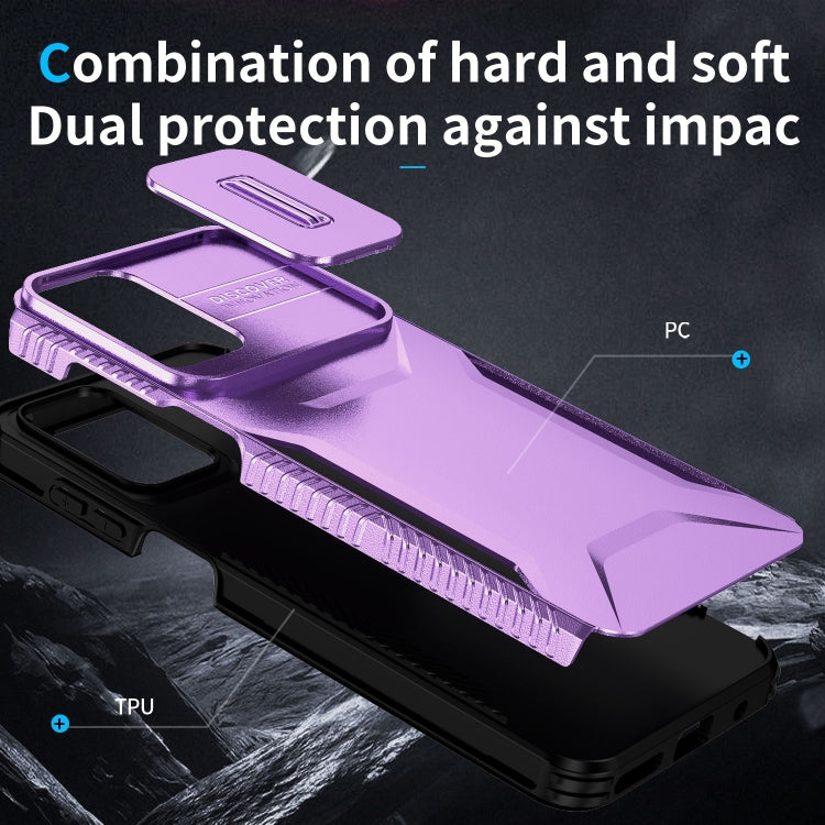 For Motorola Moto G Play 4G 2024 Sliding Camshield Phone Case(Purple) - Motorola Cases by PMC Jewellery | Online Shopping South Africa | PMC Jewellery | Buy Now Pay Later Mobicred
