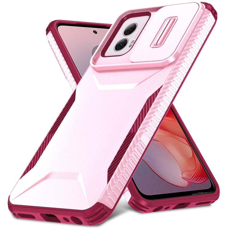 For Motorola Moto G Power 5G 2024 Sliding Camshield Phone Case(Pink + Rose Red) - Motorola Cases by PMC Jewellery | Online Shopping South Africa | PMC Jewellery | Buy Now Pay Later Mobicred