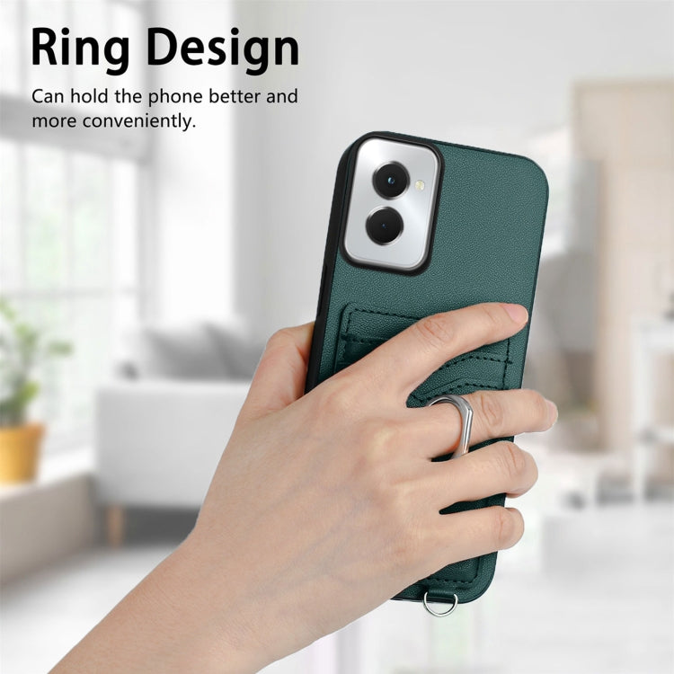 For Motorola Moto G Power 5G 2024 R20 Crossbody Rope Ring Card Holder Phone Case(Green) - Motorola Cases by PMC Jewellery | Online Shopping South Africa | PMC Jewellery | Buy Now Pay Later Mobicred