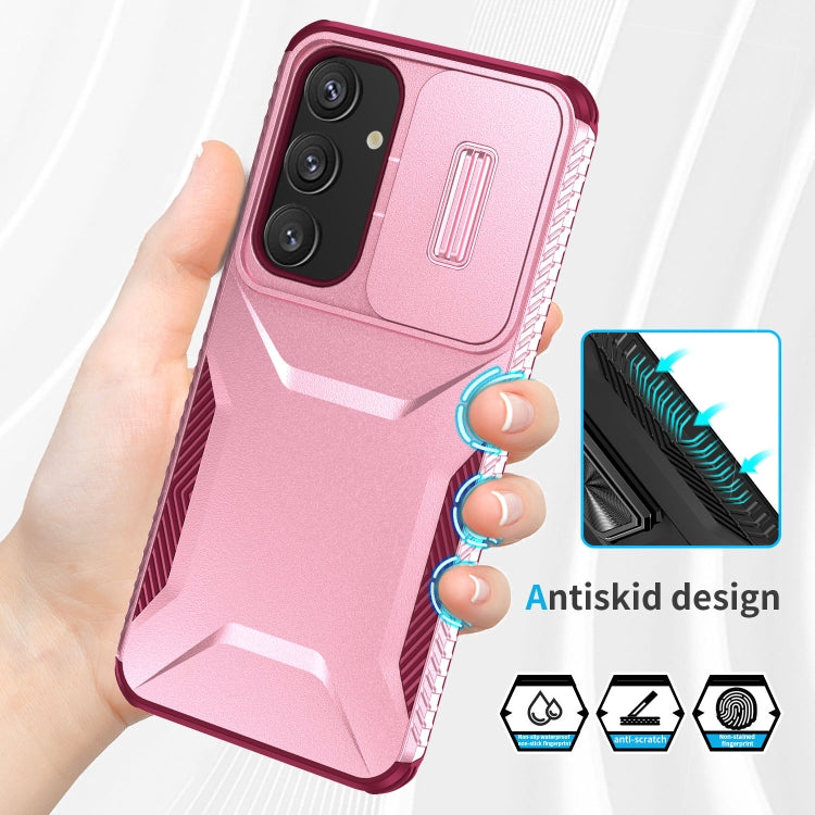 For Samsung Galaxy S25+ 5G / S24+ 5G Sliding Camshield Phone Case(Pink + Rose Red) - Galaxy S24+ 5G Cases by PMC Jewellery | Online Shopping South Africa | PMC Jewellery | Buy Now Pay Later Mobicred