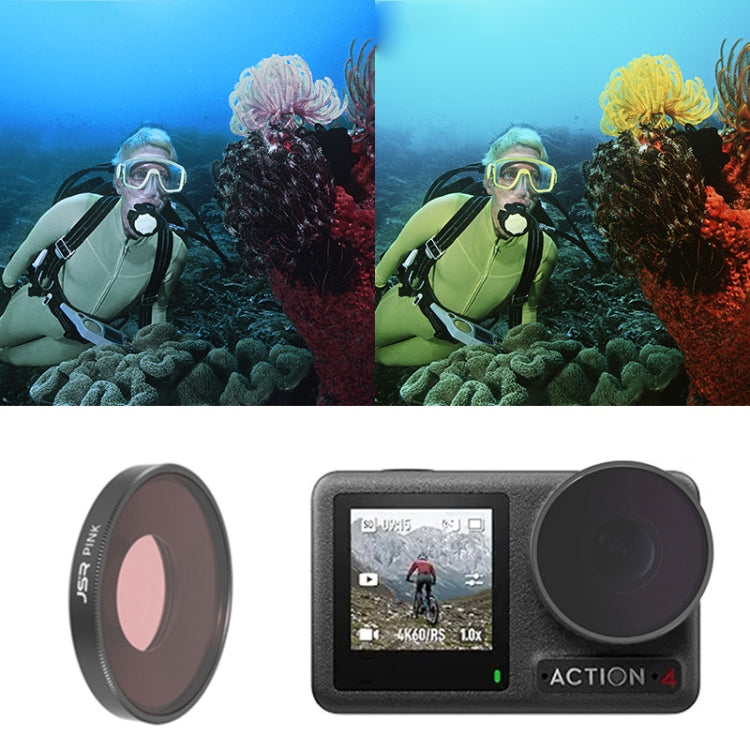 For DJI Osmo Action 4 JUNESTAR Threaded Camera Lens Filter, Filter:Pink Diving Filter - Lens Filter by JSR | Online Shopping South Africa | PMC TechLife | Buy Now Pay Later Mobicred