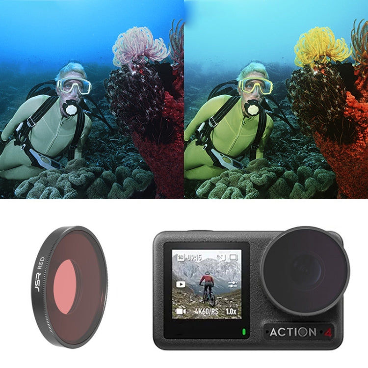 For DJI Osmo Action 4 JUNESTAR Threaded Camera Lens Filter, Filter:Red Diving Filter - Lens Filter by JSR | Online Shopping South Africa | PMC TechLife | Buy Now Pay Later Mobicred