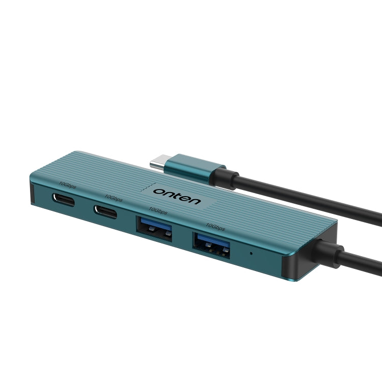 Onten UC622 10Gbps USB-C / Type-C to 2 x USB + 2 x USB-C / Type-C 4 in 1 HUB Docking Station, Length:1.5m(Green) - free shipping - PMC Jewellery - Order now!