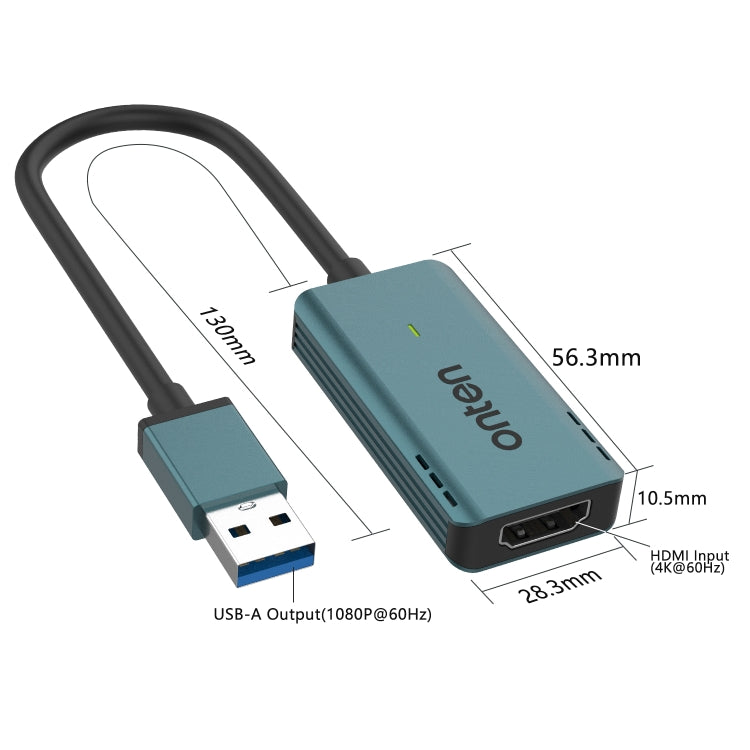 Onten US331 USB Video Capture Card, Length:1.3m(Green) - Video Capture Solutions by Onten | Online Shopping South Africa | PMC TechLife | Buy Now Pay Later Mobicred