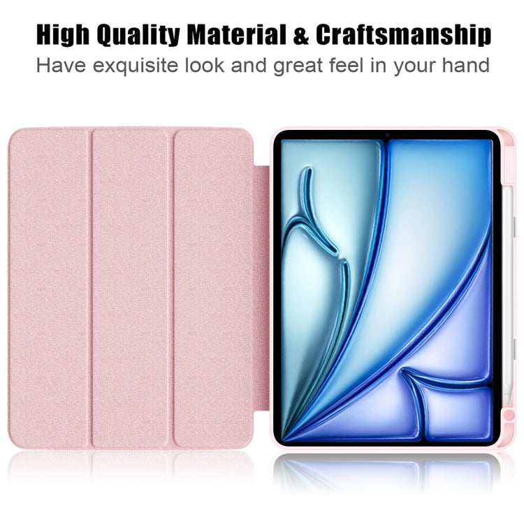 For iPad Air 11 2024 / Pro 11 2022 Acrylic 3-Fold Smart Leather Tablet Case(Pink) - free shipping - PMC TechLife - Order now!