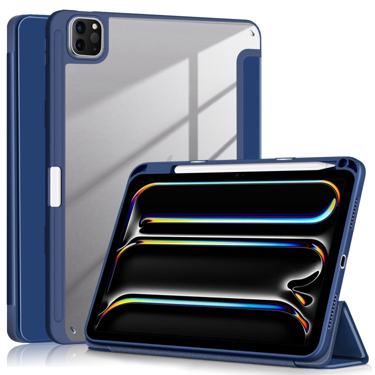 For iPad Pro 11 2024 Acrylic 3-Fold Smart Leather Tablet Case(Dark Blue) - iPad Pro 11 2024 Cases by PMC TechLife | Online Shopping South Africa | PMC TechLife | Buy Now Pay Later Mobicred