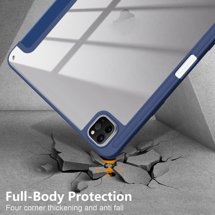 For iPad Pro 11 2024 Acrylic 3-Fold Smart Leather Tablet Case(Dark Blue) - iPad Pro 11 2024 Cases by PMC TechLife | Online Shopping South Africa | PMC TechLife | Buy Now Pay Later Mobicred