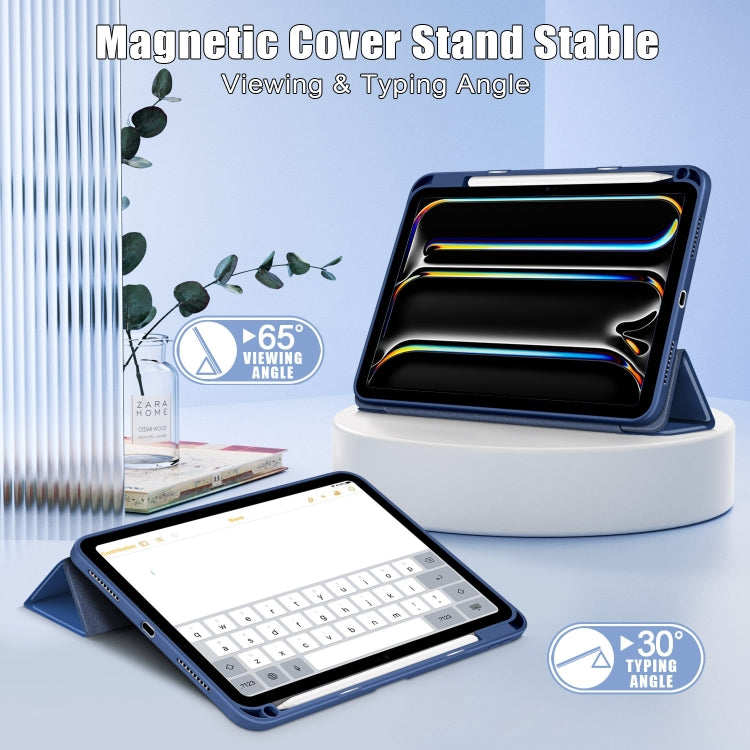 For iPad Pro 11 2024 Acrylic 3-Fold Smart Leather Tablet Case(Dark Blue) - iPad Pro 11 2024 Cases by PMC TechLife | Online Shopping South Africa | PMC TechLife | Buy Now Pay Later Mobicred