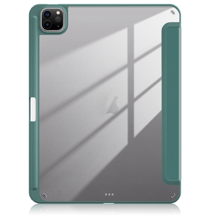 For iPad Pro 11 2024 Acrylic 3-Fold Smart Leather Tablet Case(Deep Green) - iPad Pro 11 2024 Cases by PMC TechLife | Online Shopping South Africa | PMC TechLife | Buy Now Pay Later Mobicred