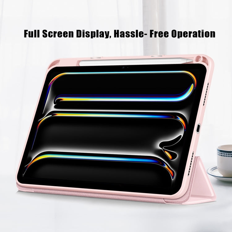 For iPad Pro 11 2024 Acrylic 3-Fold Smart Leather Tablet Case(Pink) - iPad Pro 11 2024 Cases by PMC TechLife | Online Shopping South Africa | PMC TechLife | Buy Now Pay Later Mobicred